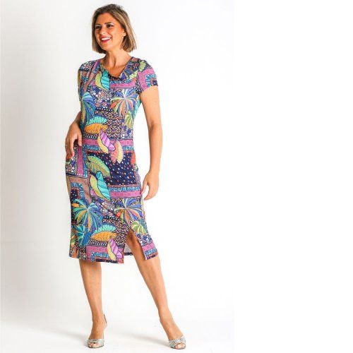 Vestido multi estampado hojas de Nayat Vestido multi estampado hojas de Nayat