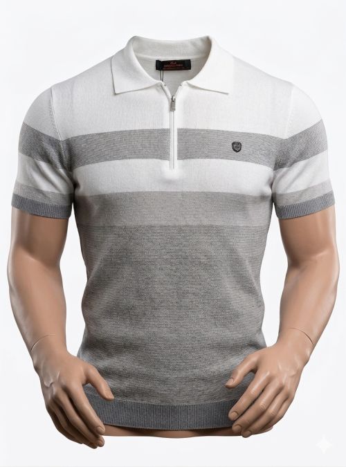Polo de punto blanco cremallera de Dark & Fish Polo de punto blanco cremallera de Dark & Fish