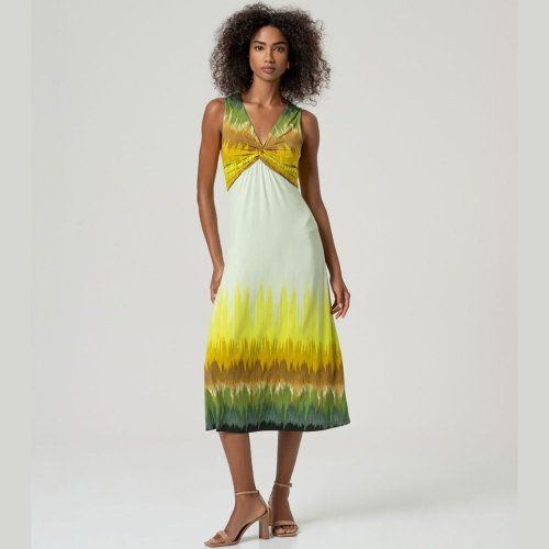 Vestido largo dibujo vertical lima de Surkana Vestido largo dibujo vertical lima de Surkana