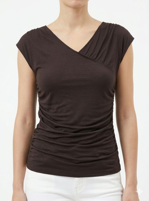 Camiseta drapeada gris oscuro de WNT Collection Camiseta drapeada gris oscuro de WNT Collection