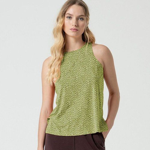 Camiseta tirantes estampado pequeño verde y naranja de Surkana Camiseta tirantes estampado pequeño verde y naranja de Surkana