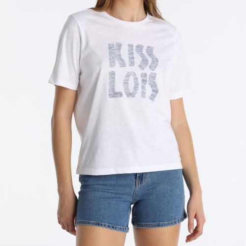Camiseta blanca KISS de Lois Camiseta blanca KISS de Lois