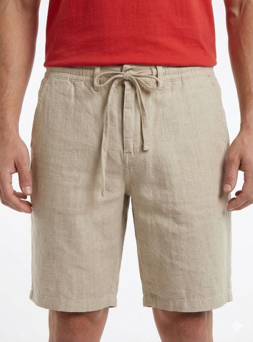 Pantalón corto lino goma arena de Tayron's Pantalón corto lino goma arena de Tayron's
