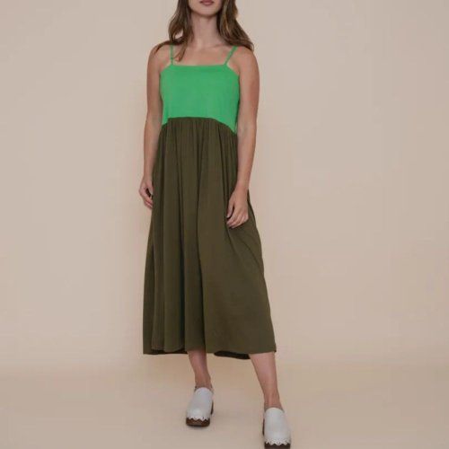 Vestido largo de punto verde de WNT Collection Vestido largo de punto verde de WNT Collection