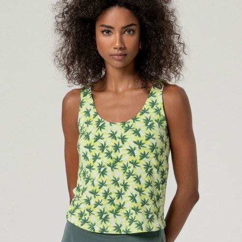 Camiseta tirantes flores lima y verde de Surkana Camiseta tirantes flores lima y verde de Surkana