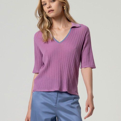 Jersey polo canalé de Surkana Jersey polo canalé de Surkana