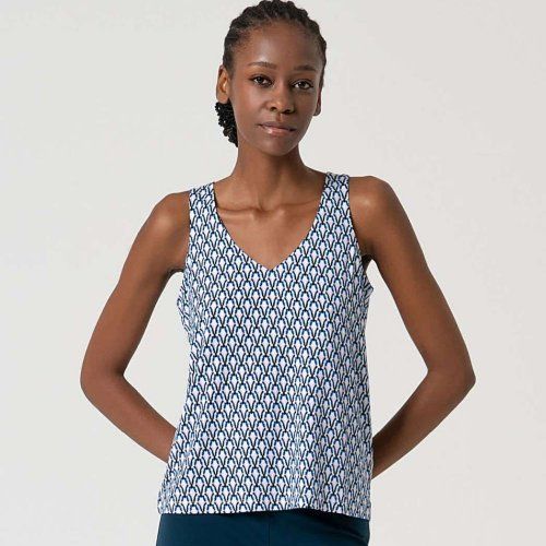 Camiseta tirantes anchos estampado azul y rosa de Surkana Camiseta tirantes anchos estampado azul y rosa de Surkana