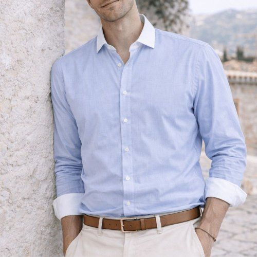 Camisa mil rayas y cuello blanco de Yellow Skin Camisa mil rayas y cuello blanco de Yellow Skin