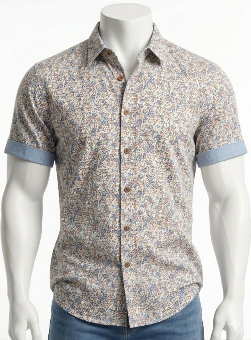 Camisa mini flores azules de Corsare Camisa mini flores azules de Corsare