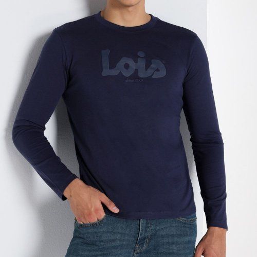 Camiseta azul tinta letras de Lois