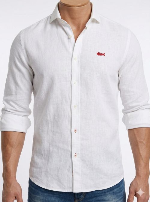 Camisa blanca lino de Dark & Fish Camisa blanca lino de Dark & Fish