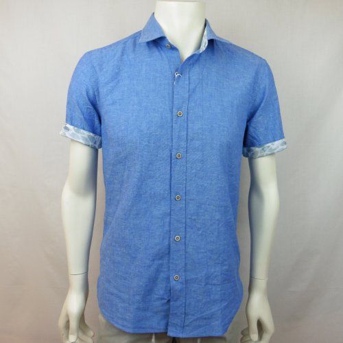 Camisa lino azul de Corsare Camisa lino azul de Corsare