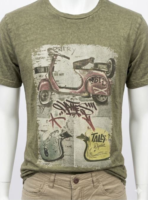 Camiseta verde moto de Helios Collection Camiseta verde moto de Helios Collection