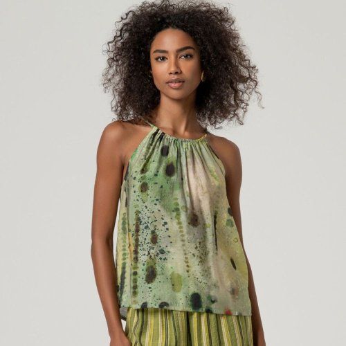Blusa estampado acuarela verde de Surkana Blusa estampado acuarela verde de Surkana