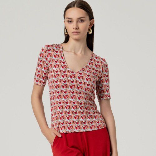 Camiseta estampado rojo de Surkana Camiseta estampado rojo de Surkana