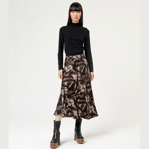 Falda larga raso estampado de Surkana Falda larga raso estampado de Surkana