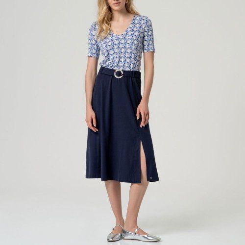 Falda midi evasé azul marino de Surkana Falda midi evasé azul marino de Surkana