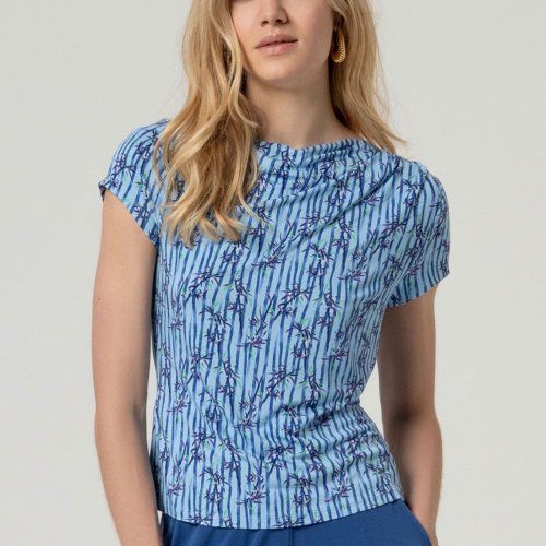 Camiseta estampado bambú azul de Surkana Camiseta estampado bambú azul de Surkana