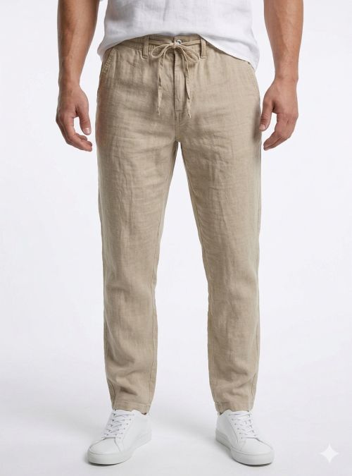 Pantalón lino goma arena de Tayron's Pantalón lino goma arena de Tayron's