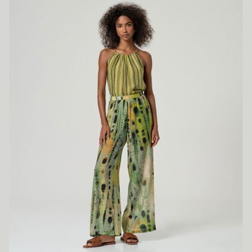 Pantalón estampado acuarela verde de Surkana Pantalón estampado acuarela verde de Surkana