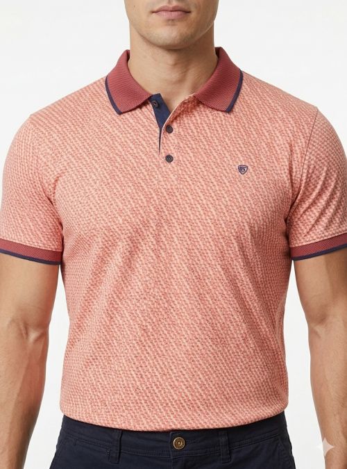 Polo zig zag mini dibujo salmón de Tomé Polo zig zag mini dibujo salmón de Tomé
