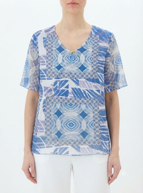 Camiseta tul manga corta azul de Nayat Camiseta tul manga corta azul de Nayat