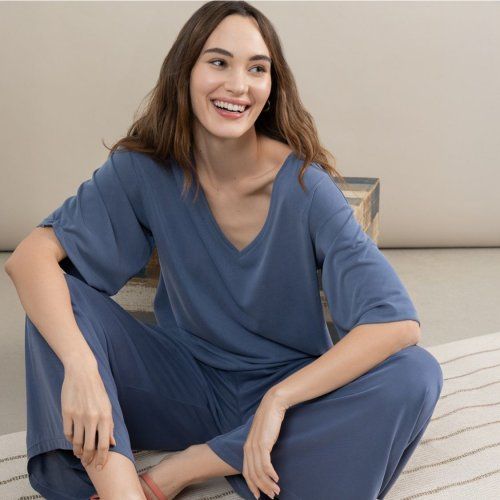 Camiseta modal azul de Surkana Camiseta modal azul de Surkana