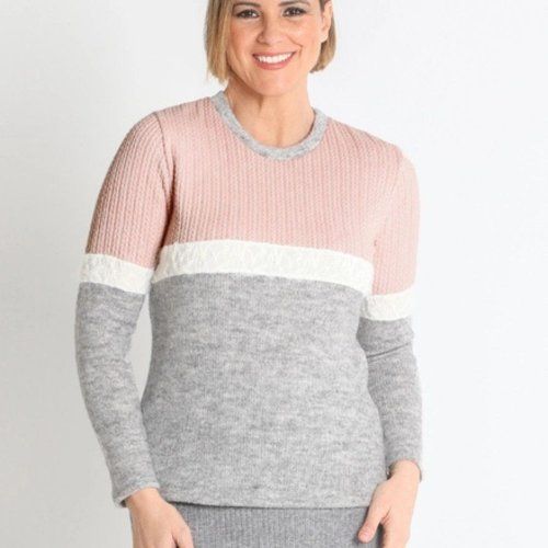 Jersey combinado gris y rosa de Lourdes Castillo Jersey combinado gris y rosa de Lourdes Castillo