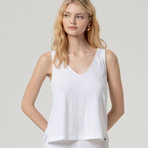 Camiseta algodón tirantes blanca de Surkana Camiseta algodón tirantes blanca de Surkana