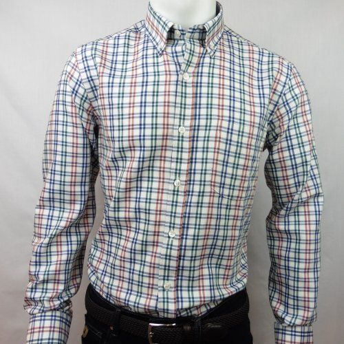 Camisa blanca con cuadros de Corsare Camisa blanca con cuadros de Corsare