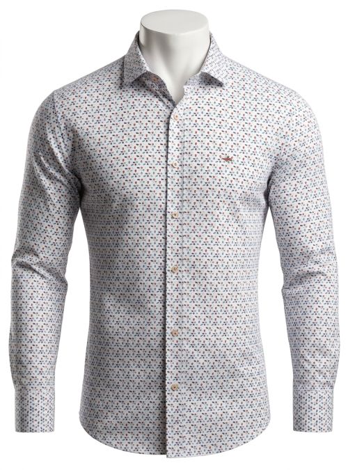 Camisa dibujo rojo y azul de Corsare Camisa dibujo rojo y azul de Corsare