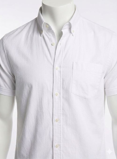 Camisa blanca raya al tono de Corsare Camisa blanca raya al tono de Corsare