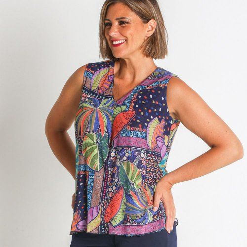 Camiseta tul sin mangas multi color de Nayat Camiseta tul sin mangas multi color de Nayat