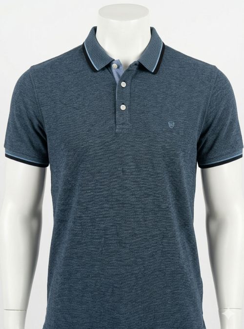Polo mini puntos azul marino y azul tejano de Tomé Polo mini puntos azul marino y azul tejano de Tomé