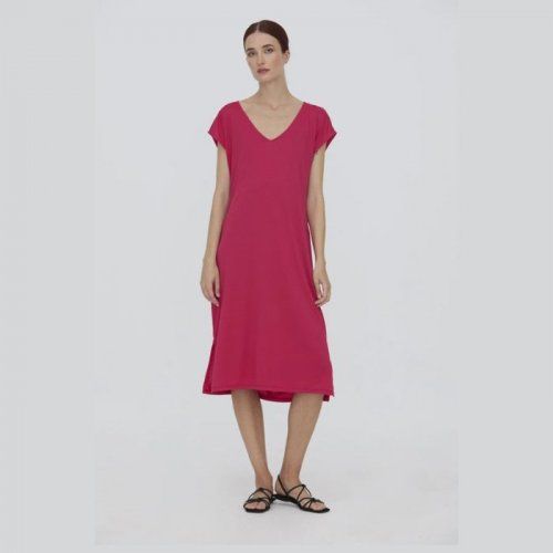 Vestido largo de punto fucsia de WNT Collection Vestido largo de punto fucsia de WNT Collection