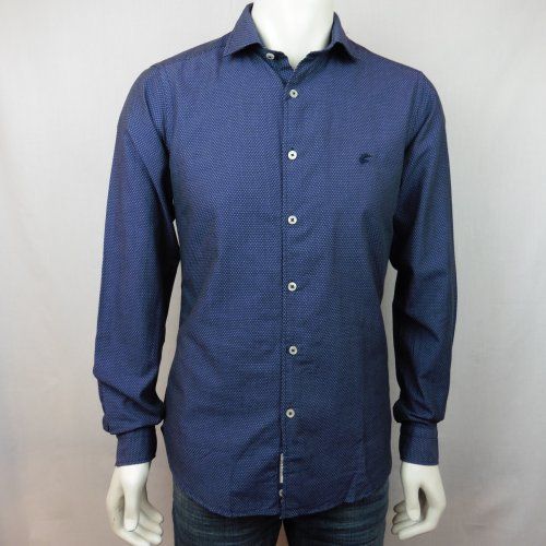 Camisa azul mini guiones de Dos Galgos Camisa azul mini guiones de Dos Galgos