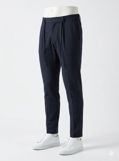 Pantalón goma cintura azul marino de Alexander & Co. Pantalón goma cintura azul marino de Alexander & Co.