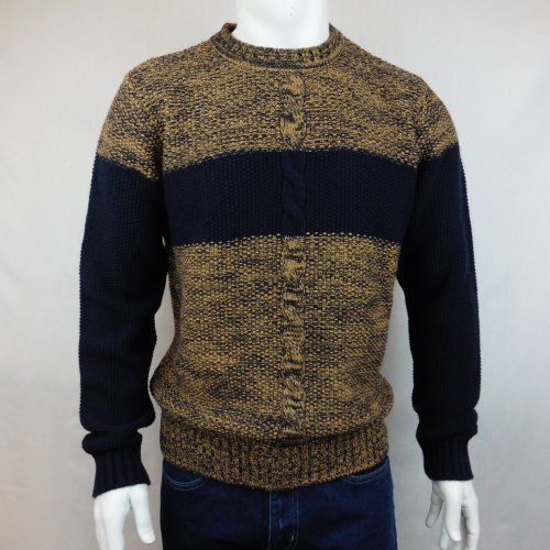 Jersey ocre cenefa azul de Staats Jersey ocre cenefa azul de Staats