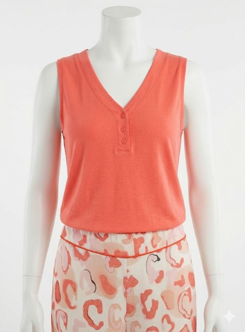Camiseta escote pico naranja de WNT Collection Camiseta escote pico naranja de WNT Collection