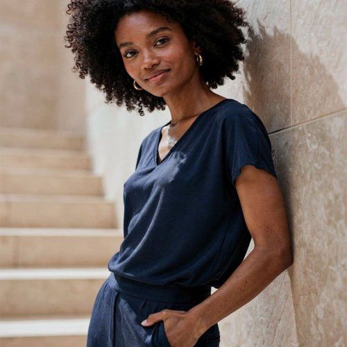 Camiseta modal azul tinta de Surkana Camiseta modal azul tinta de Surkana