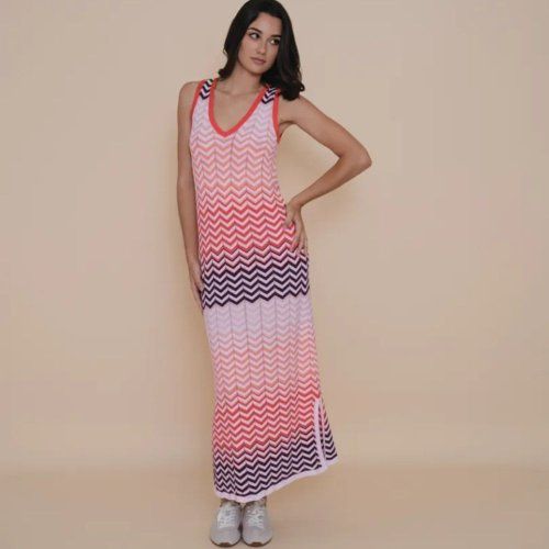 Vestido de punto dibujo zigzag de WNT Collection Vestido de punto dibujo zigzag de WNT Collection