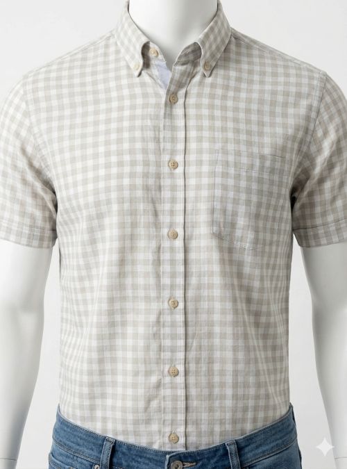 Camisa cuadros blanco, celeste y beige de Corsare Camisa cuadros blanco, celeste y beige de Corsare
