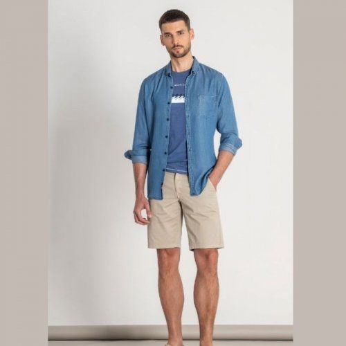 Camisa tencel azul tejano de Dos Galgos Camisa tencel azul tejano de Dos Galgos