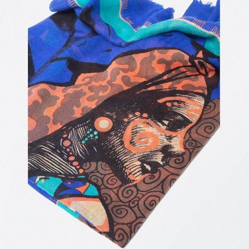 Foulard lana estampado azul de Surkana