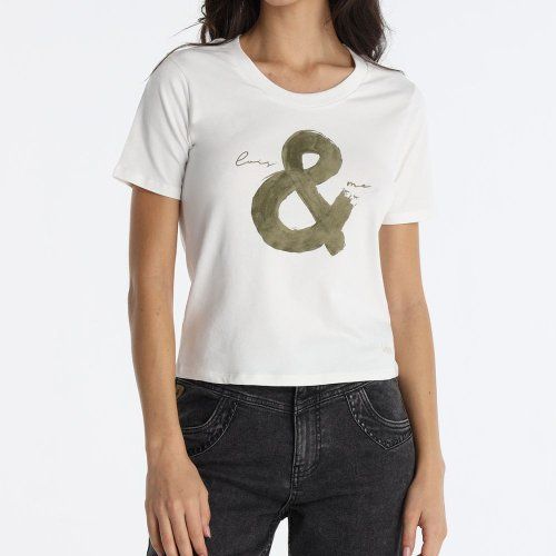 Camiseta blanca dibujo verde de Lois Camiseta blanca dibujo verde de Lois