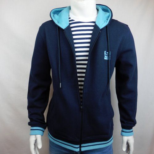 Sudadera cremallera azul de Dos Galgos Sudadera cremallera azul de Dos Galgos