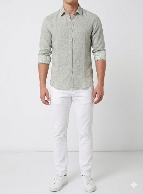 Camisa lino verde de Corsare Camisa lino verde de Corsare
