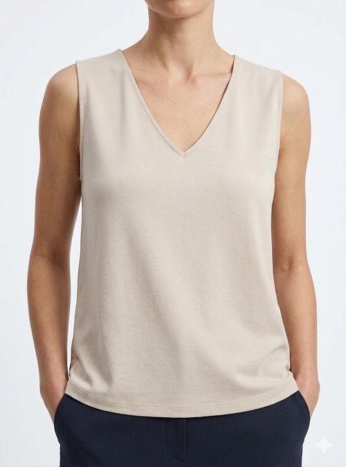 Camiseta beige sin mangas de WNT Collection Camiseta beige sin mangas de WNT Collection
