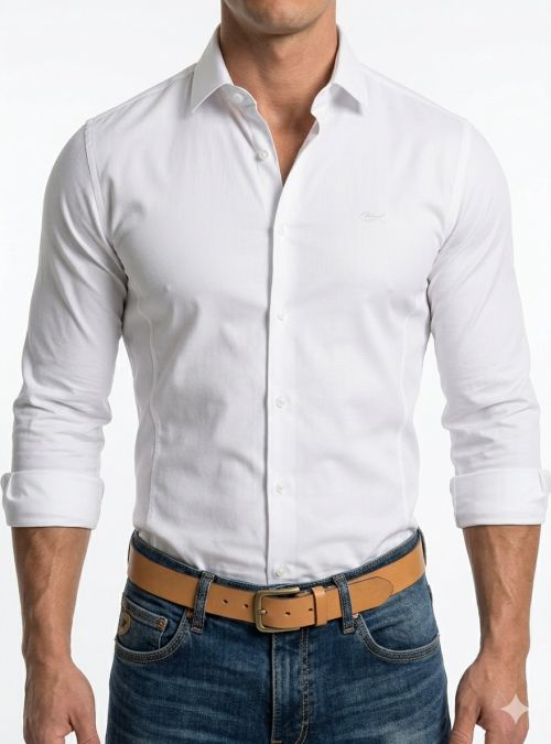 Camisa blanca bambú de Dark & Fish Camisa blanca bambú de Dark & Fish