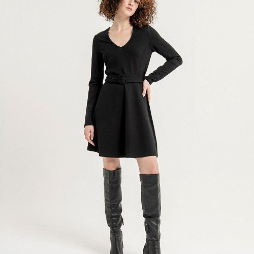 Vestido punto roma negro de Surkana Vestido punto roma negro de Surkana